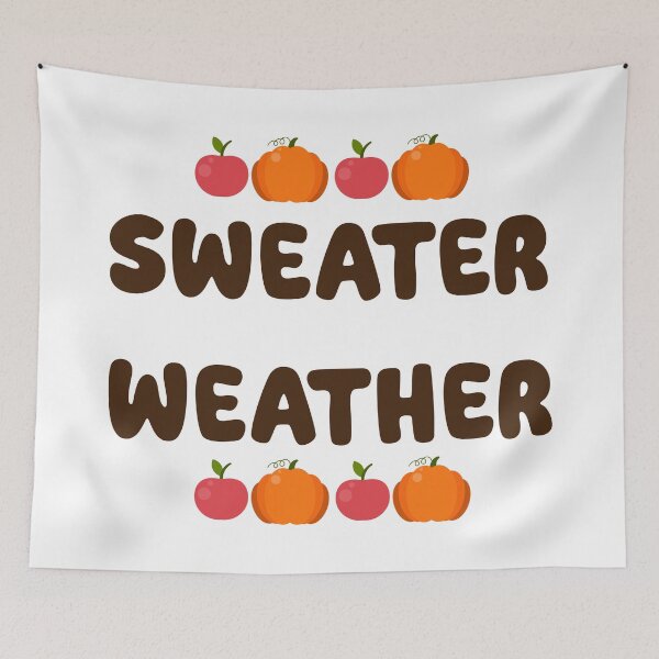 Item preview, 'Sweater Weather' Fall Pumpkins and Apples Vintage Typography designed and sold by NAMASTHE WORLD.