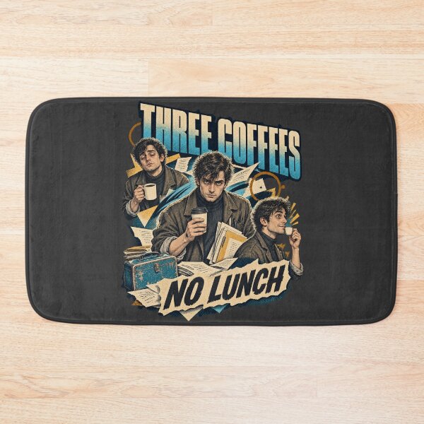 Item preview, Three Coffees No Lunch, Overcaffeinated Office Worker Humor designed and sold by AmiGraph.