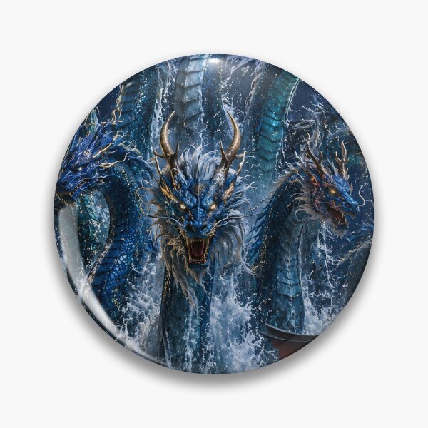 Item preview, Ten-Headed Blue Sea Dragon Under Mount Fuji Moon designed and sold by MouradStudio.
