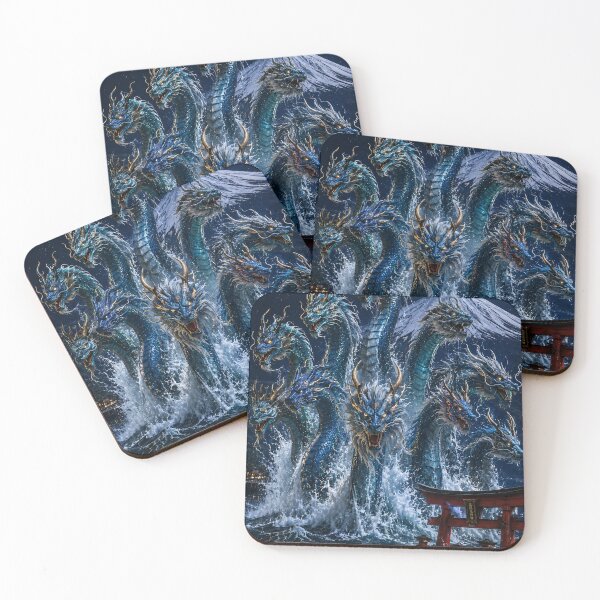 Item preview, Ten-Headed Blue Sea Dragon Under Mount Fuji Moon designed and sold by MouradStudio.