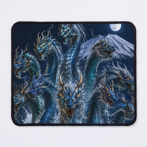 Item preview, Ten-Headed Blue Sea Dragon Under Mount Fuji Moon designed and sold by MouradStudio.