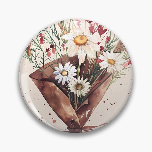Item preview, Cottagecore watercolor bouquet on brown paper designed and sold by Artdavesalzburg.