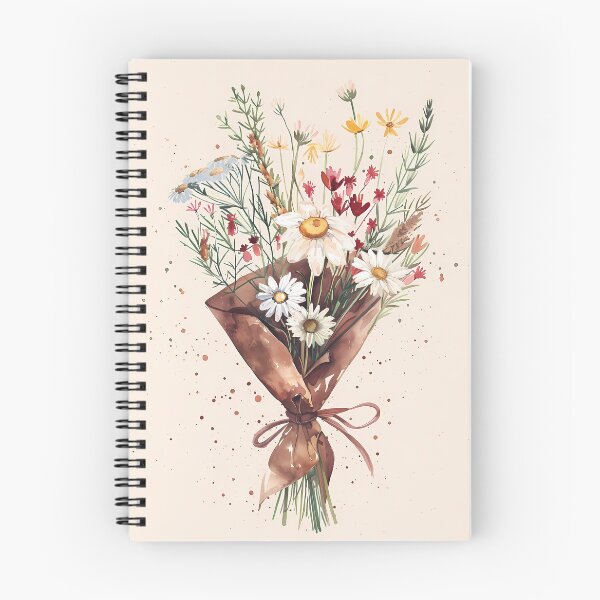 Item preview, Cottagecore watercolor bouquet on brown paper designed and sold by Artdavesalzburg.