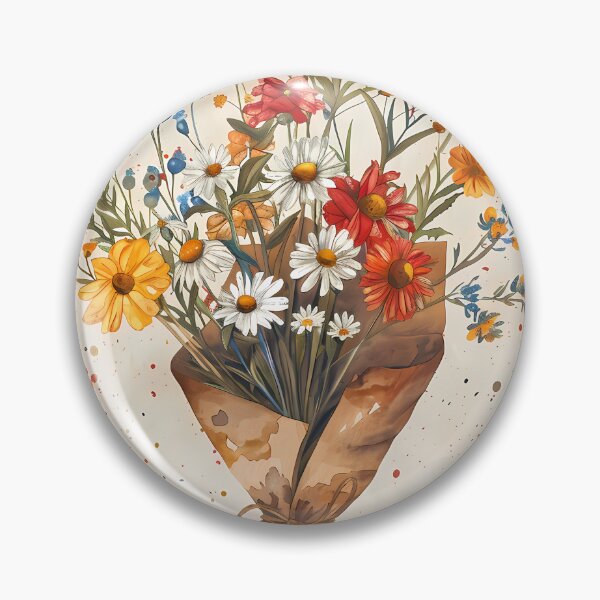 Item preview, Hand-painted boho wildflowers with watercolor splashes designed and sold by Artdavesalzburg.