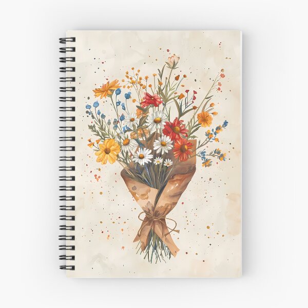 Item preview, Hand-painted boho wildflowers with watercolor splashes designed and sold by Artdavesalzburg.