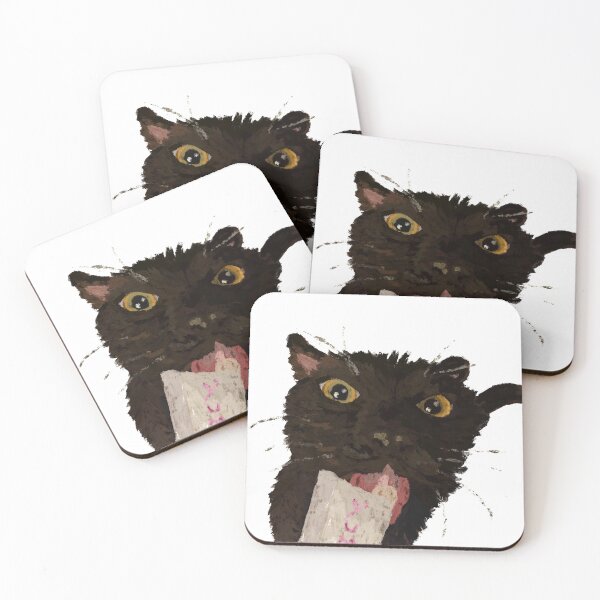 Item preview, Black Cat Eating Treat designed and sold by EJs .