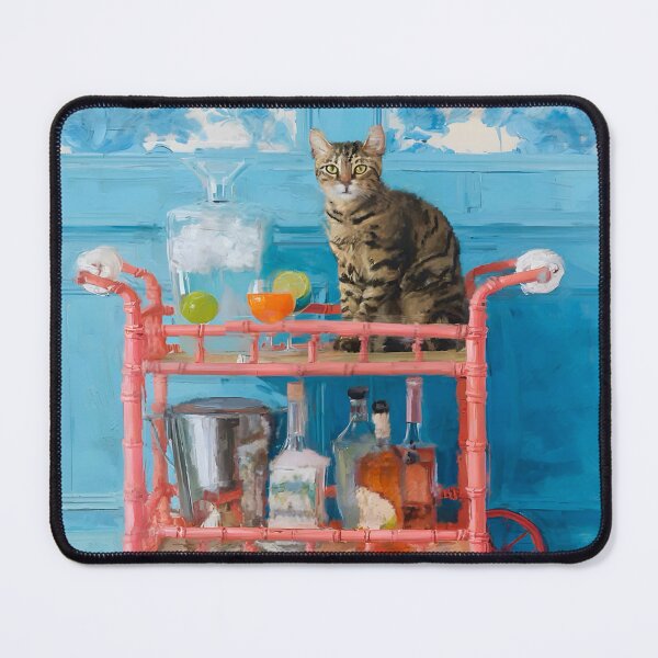 Item preview, Tabby cat in a drinks cart designed and sold by SophieClimaArt.