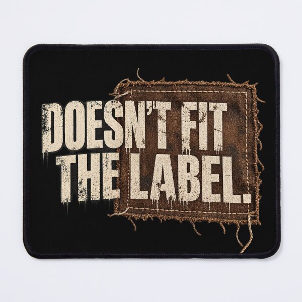Item preview, Doesn’t Fit the Label – Worn Workwear Patch with Attitude designed and sold by Anyshca.