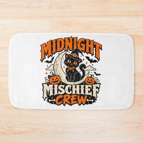 Item preview, Midnight Mischief Crew Vintage Halloween Black Cat designed and sold by Livanty.