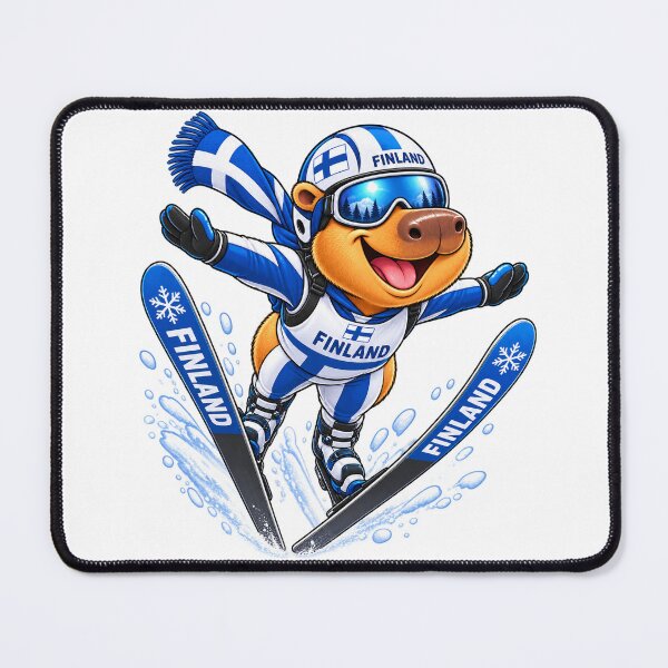 Item preview, Cute Finland Capybara Ski Jumper – Finnish Winter Adventure designed and sold by CapybaraTravels.