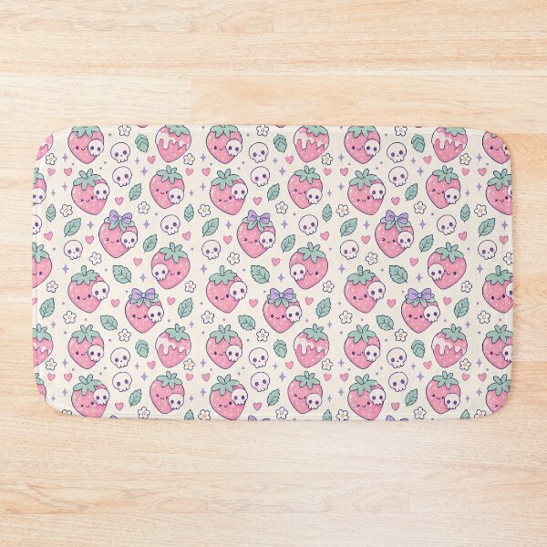 Item preview, Kawaii Skull Strawberry Pattern designed and sold by Soft Berry Studio.