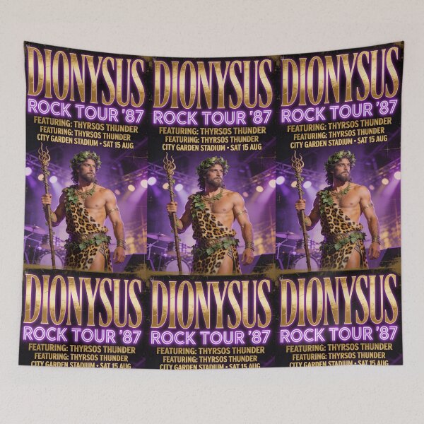 Item preview, Dionysus Bacchanalia Ancient Rock Tour Retro designed and sold by GodsMonsterss.