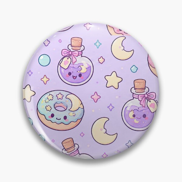 Item preview, Kawaii Potion Moon Donut Pattern designed and sold by Soft Berry Studio.