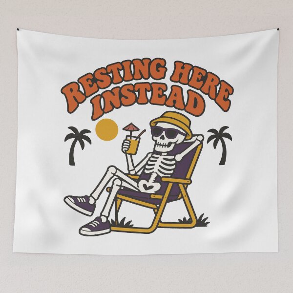 Item preview, Resting Here Instead Skeleton Lawn Chair designed and sold by Uglyandcute.