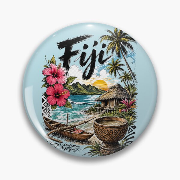 Item preview, Fiji Tropical Paradise Vintage Island Sunset Travel designed and sold by Rosie's Wildflower Boutique.