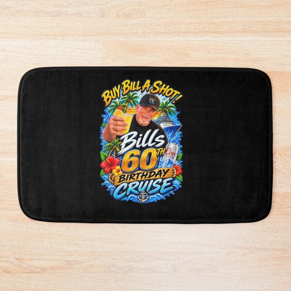 Item preview, Buy Bill A Shot Bills 60th Birthday Cruise Tropical Party Celebration Fan Apparel designed and sold by Sendowart.