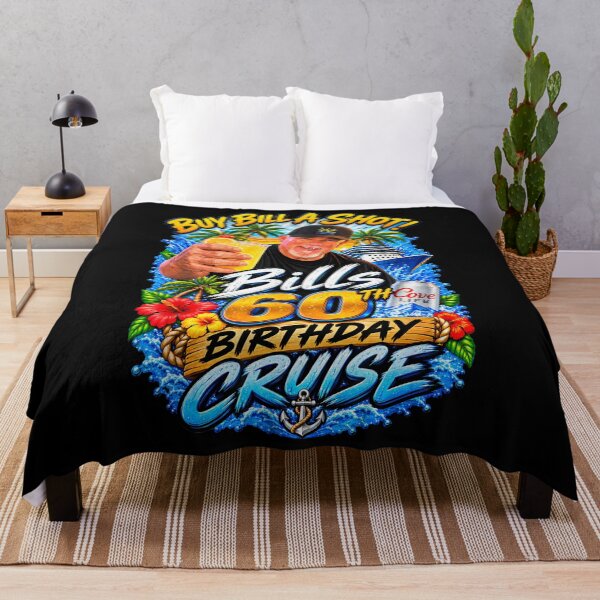 Item preview, Buy Bill A Shot Bills 60th Birthday Cruise Tropical Party Celebration Fan Apparel designed and sold by Sendowart.