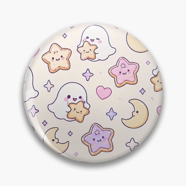 Item preview, Kawaii Ghost Star Cookie Pattern designed and sold by Soft Berry Studio.