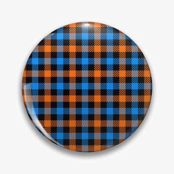 Item preview, Blue And Orange Gingham Check Black  designed and sold by PatternTitan.