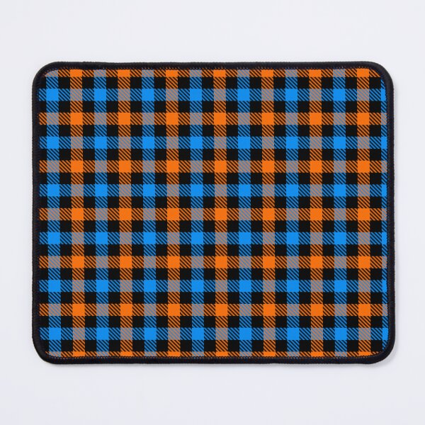 Item preview, Blue And Orange Gingham Check Black  designed and sold by PatternTitan.