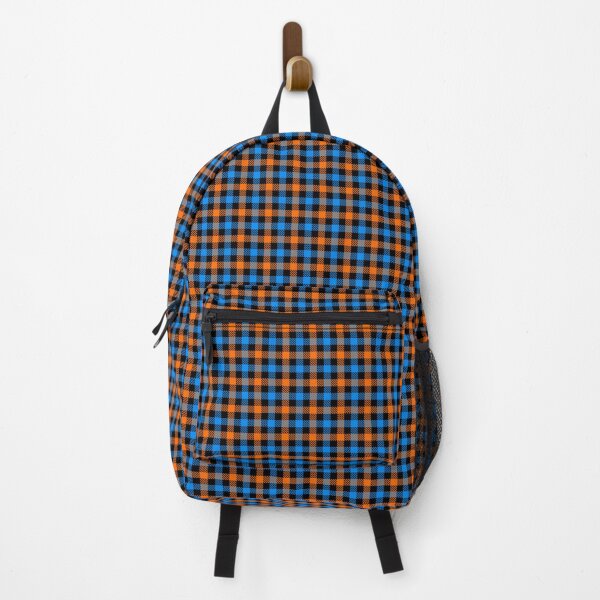 Item preview, Blue And Orange Gingham Check Black  designed and sold by PatternTitan.