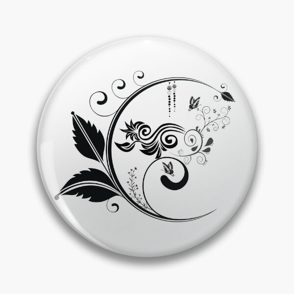 Item preview, Elegant Floral Line Art - Tribal Vine & Butterfly Decal designed and sold by Rehnair.