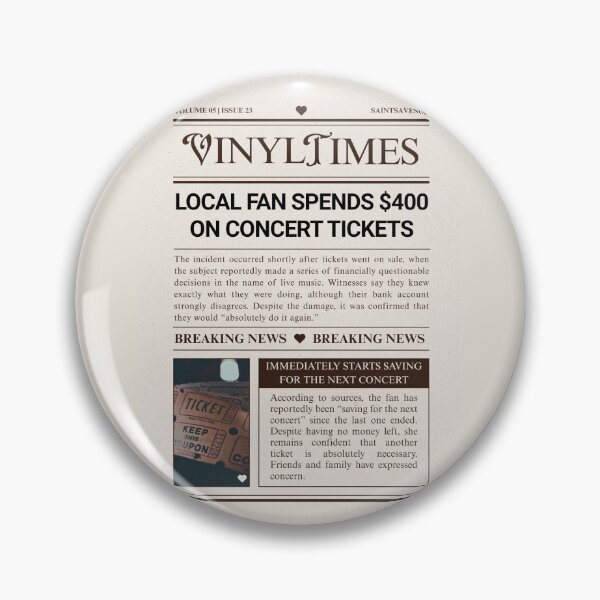 Item preview, Funny Concert Themed Newspaper - Concert Humor designed and sold by SaintsAvenue.