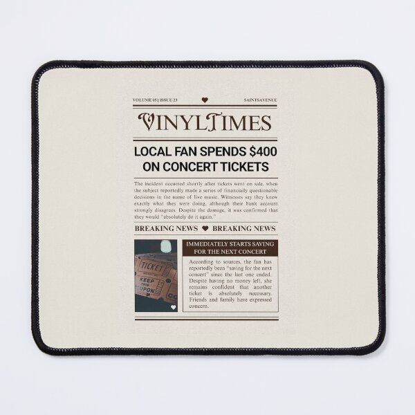 Item preview, Funny Concert Themed Newspaper - Concert Humor designed and sold by SaintsAvenue.