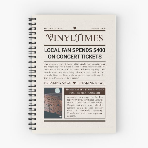Item preview, Funny Concert Themed Newspaper - Concert Humor designed and sold by SaintsAvenue.