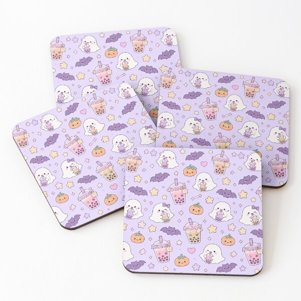Item preview, Kawaii Ghost Boba Halloween Pattern designed and sold by Soft Berry Studio.