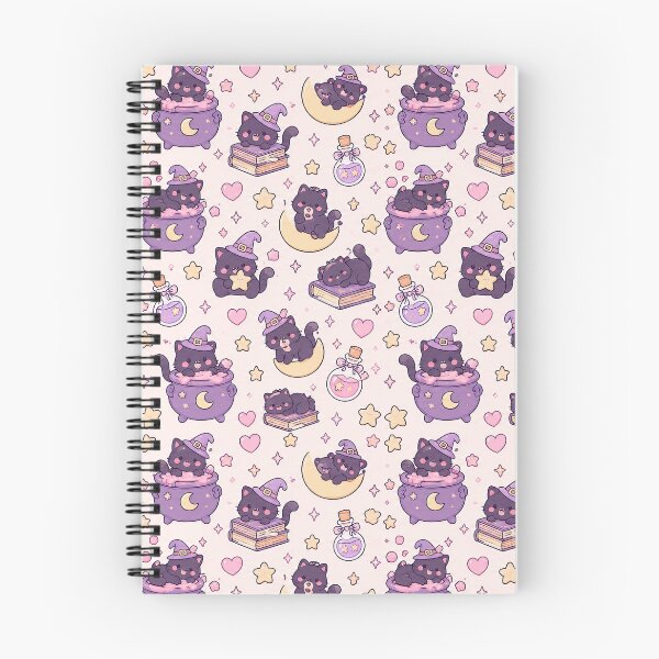 Item preview, Kawaii Witch Cat Potion Pattern designed and sold by Soft Berry Studio.