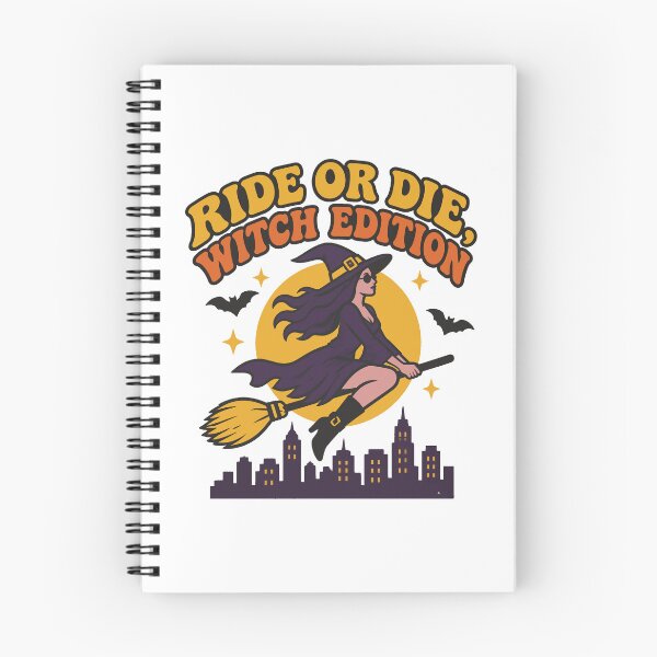 Item preview, Ride or Die, Witch Edition — Flying Witch over a City at Night designed and sold by Uglyandcute.