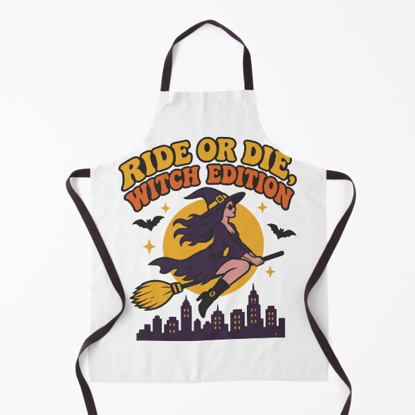 Item preview, Ride or Die, Witch Edition — Flying Witch over a City at Night designed and sold by Uglyandcute.