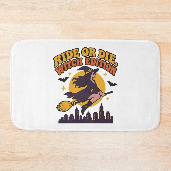 Item preview, Ride or Die, Witch Edition — Flying Witch over a City at Night designed and sold by Uglyandcute.