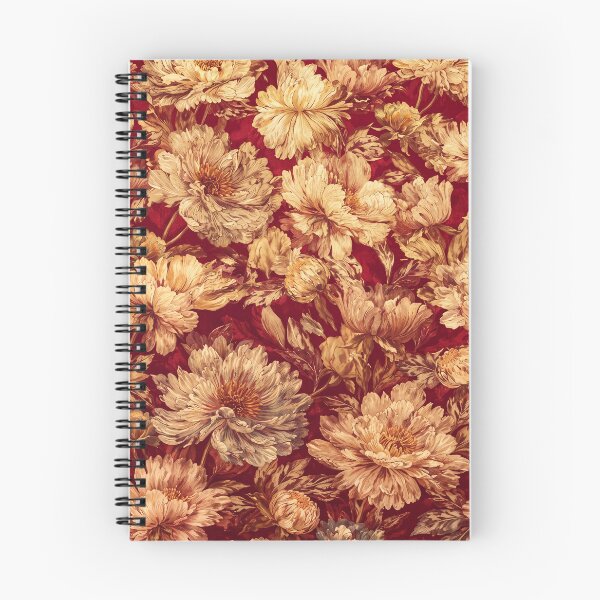 Item preview, Golden Peonies on Crimson — Vintage Floral designed and sold by Bodique.