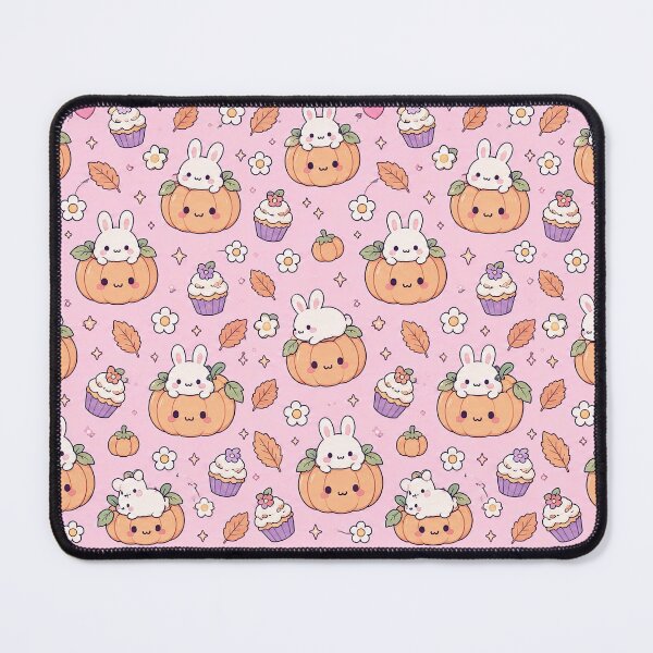 Item preview, Kawaii Bunny Pumpkin Cupcake Pattern designed and sold by Soft Berry Studio.