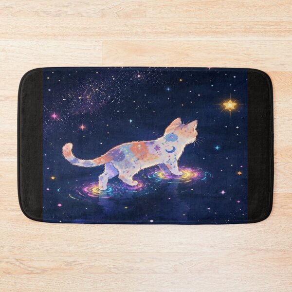 Item preview, Galaxy Cat Walking On Stars Artwork  designed and sold by NivyasArtistry.