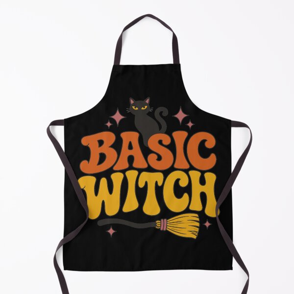 Item preview, Basic Witch Retro Groovy Lettering with Black Cat and Broom designed and sold by Uglyandcute.