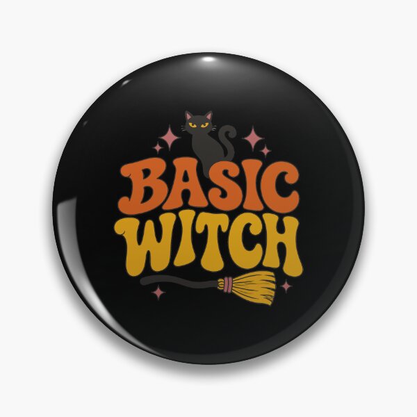 Item preview, Basic Witch Retro Groovy Lettering with Black Cat and Broom designed and sold by Uglyandcute.