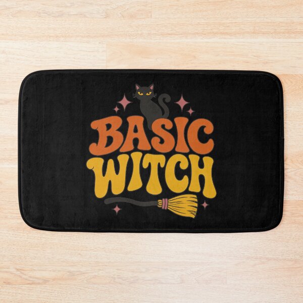 Item preview, Basic Witch Retro Groovy Lettering with Black Cat and Broom designed and sold by Uglyandcute.