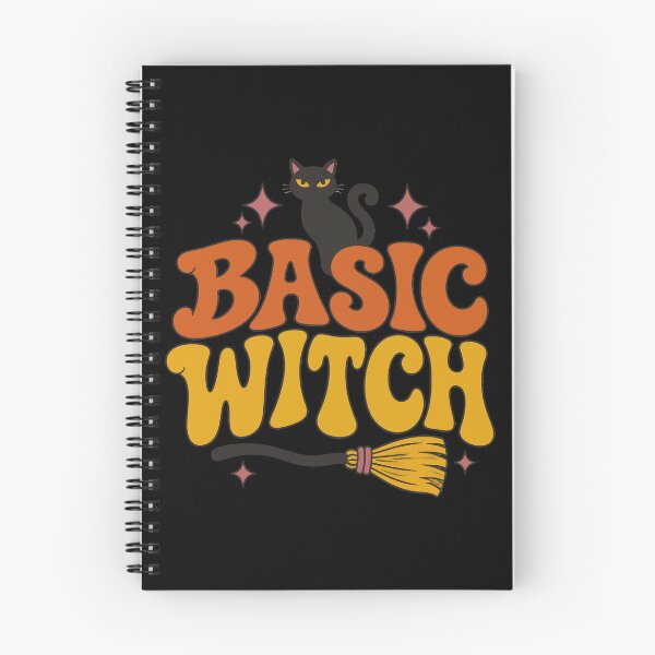 Item preview, Basic Witch Retro Groovy Lettering with Black Cat and Broom designed and sold by Uglyandcute.