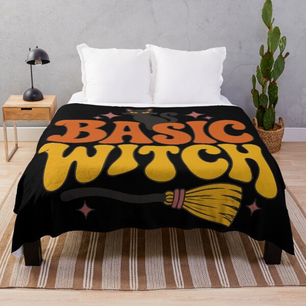 Item preview, Basic Witch Retro Groovy Lettering with Black Cat and Broom designed and sold by Uglyandcute.