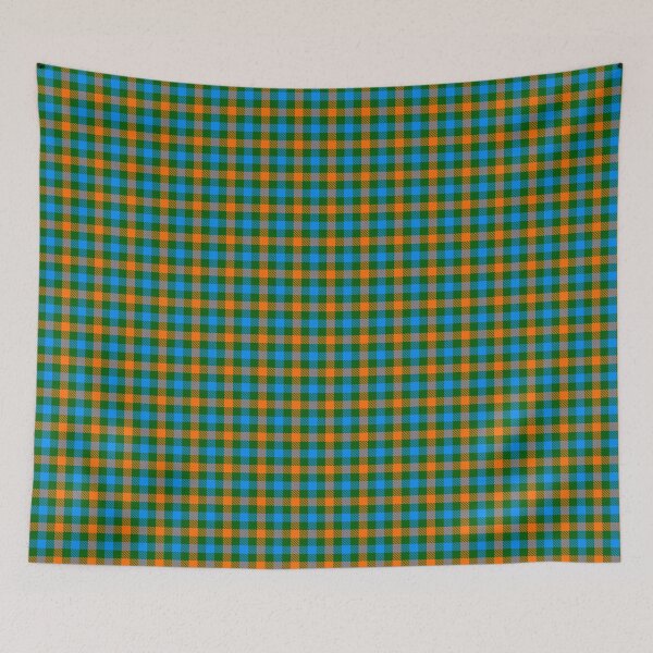 Item preview, Blue And Orange Gingham Check Green  designed and sold by PatternTitan.