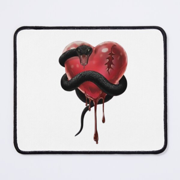 Item preview, Dark Snake Wounded Heart - Grim Realistic Snake Tattoo Art designed and sold by Rehnair.
