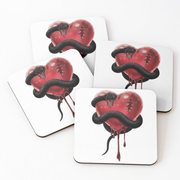 Item preview, Dark Snake Wounded Heart - Grim Realistic Snake Tattoo Art designed and sold by Rehnair.