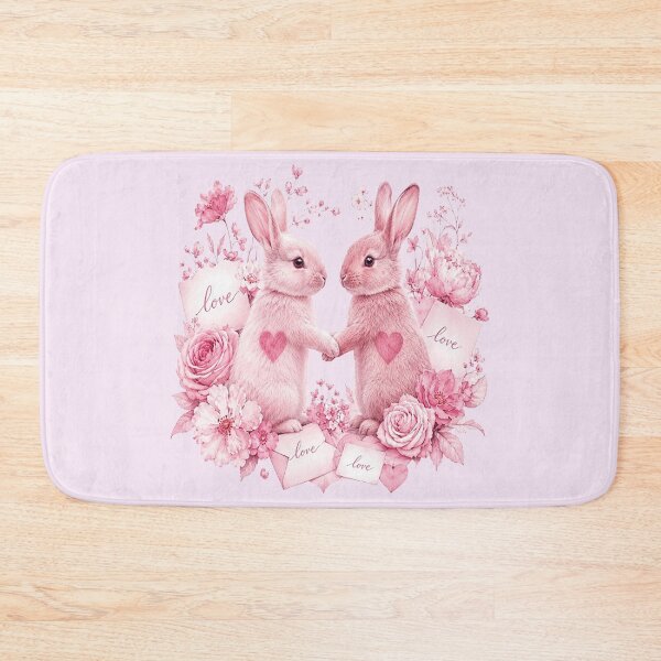 Item preview, Pink Watercolor Bunny Pair Love Illustration designed and sold by the artedivino.