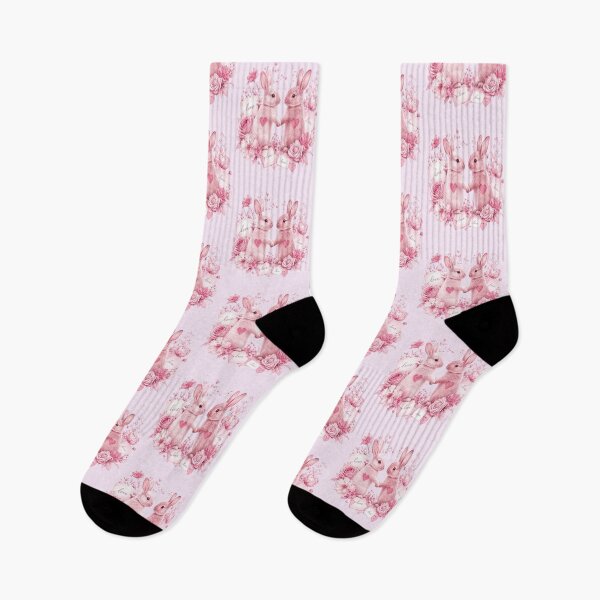 Item preview, Pink Watercolor Bunny Pair Love Illustration designed and sold by the artedivino.
