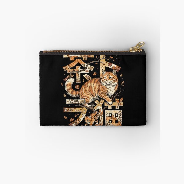 Item preview, Japanese Orange Cat Kanji Chatora Neko Woodblock Art designed and sold by mood-draftsman.