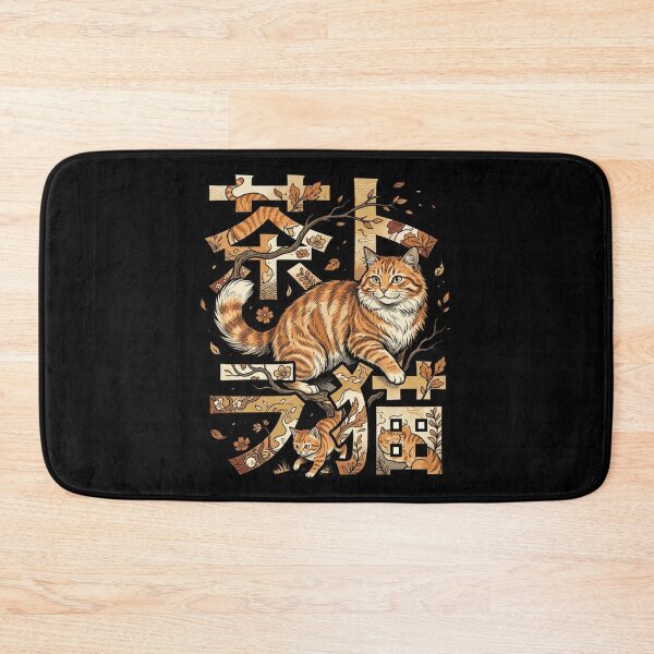 Item preview, Japanese Orange Cat Kanji Chatora Neko Woodblock Art designed and sold by mood-draftsman.