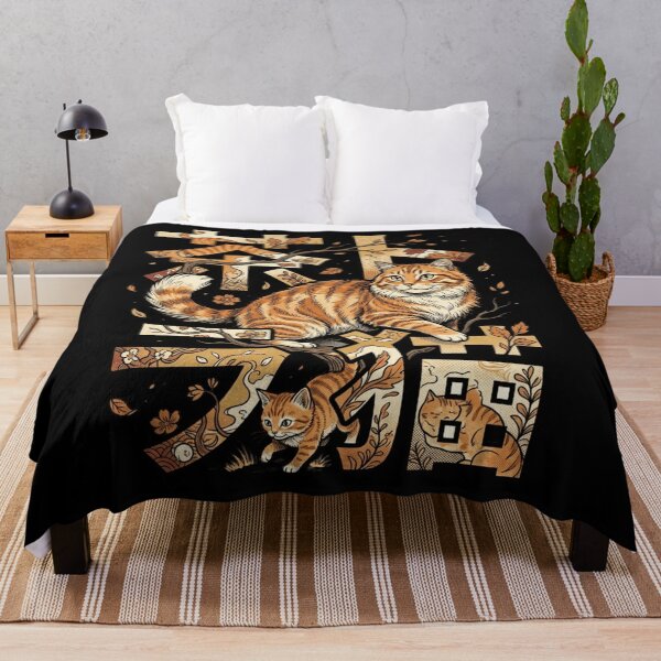 Item preview, Japanese Orange Cat Kanji Chatora Neko Woodblock Art designed and sold by mood-draftsman.